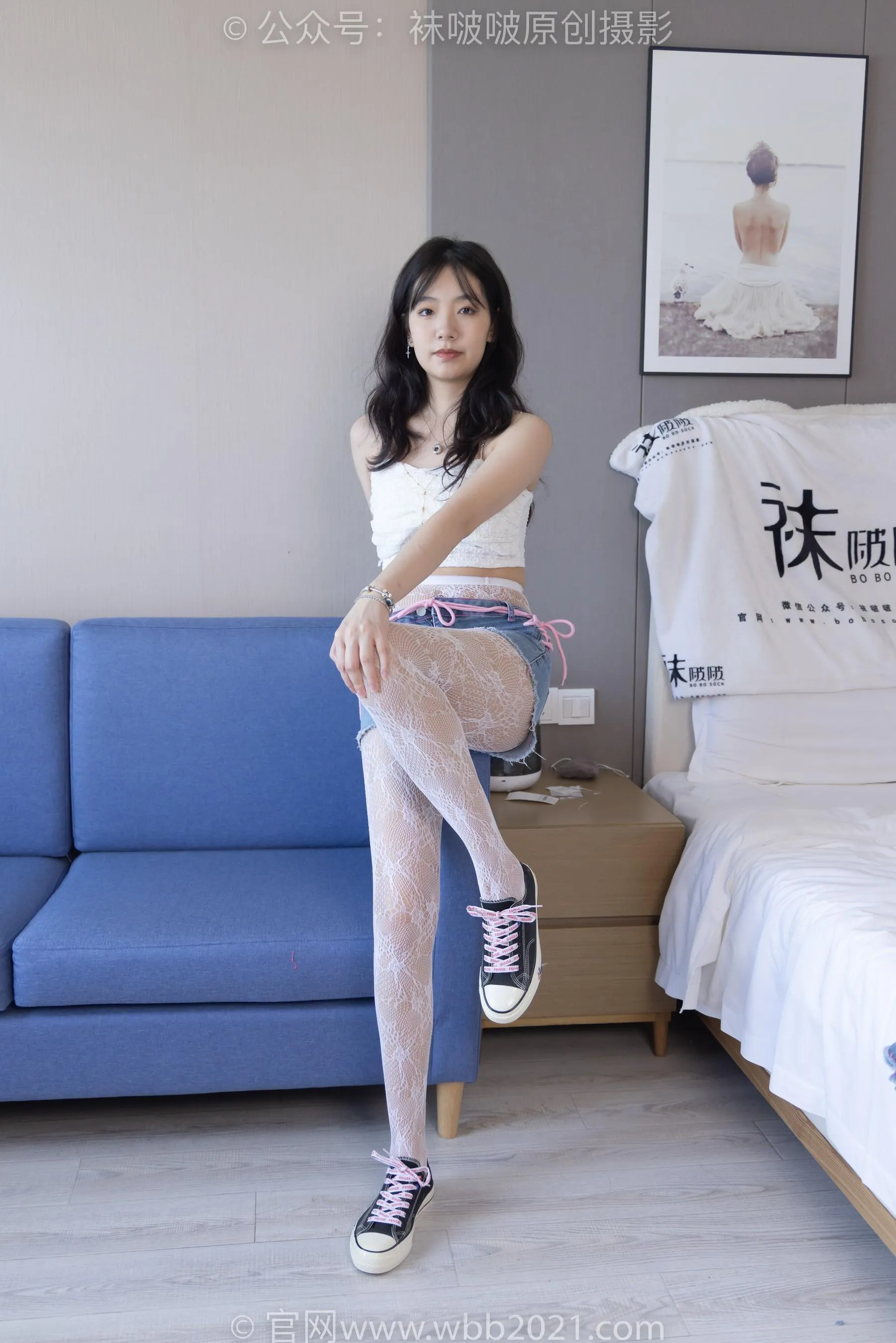 [BoBoSocks袜啵啵]NO.231 小甜豆-板鞋、白色蕾丝袜、可拆卸牛仔裤、裤里丝 [67P]插图6